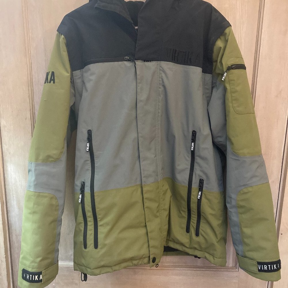 Virtika Signature Ski Coat/Jacket Outerwear Large New Olive/Grey BlackFridaySale